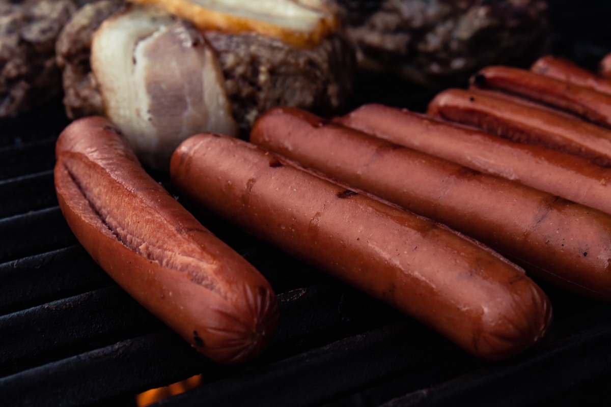hot dog cooked hotdogs red